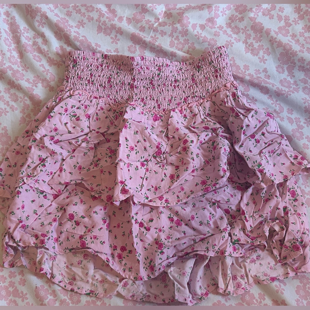 Blue notes Pink Floral Skirt